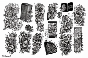 A pen writing in a book tattoo idea