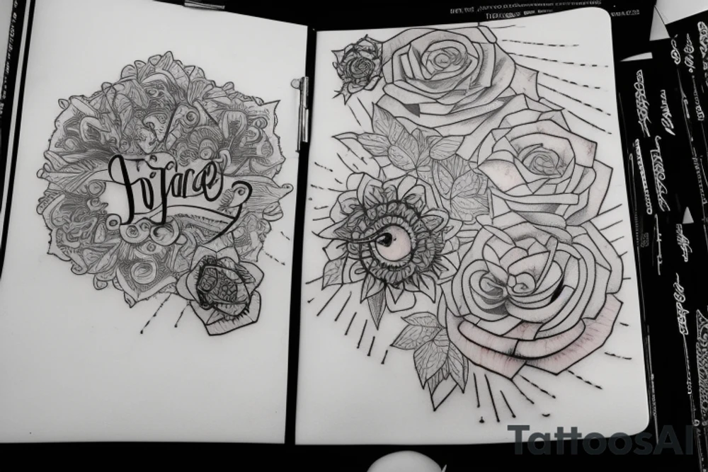 A pen writing in a book tattoo idea