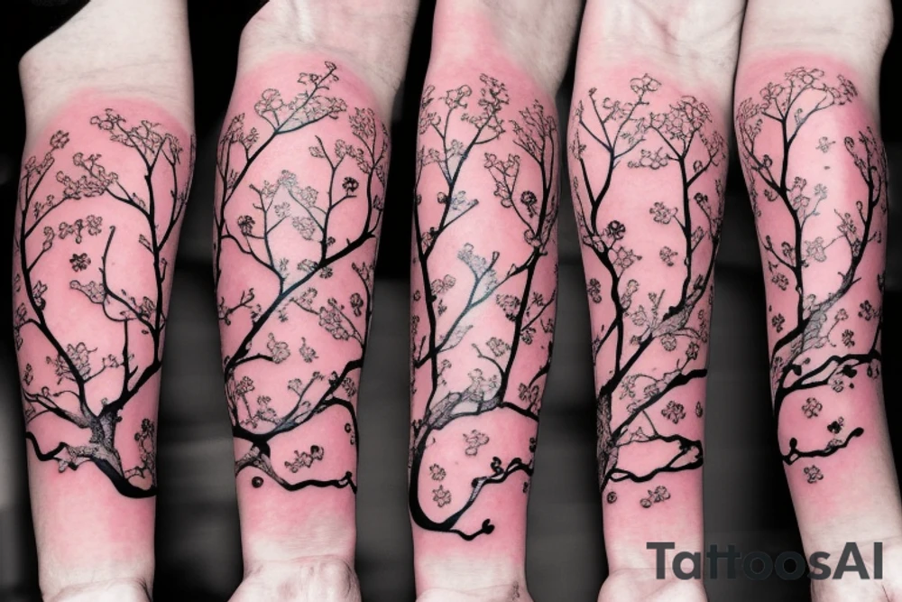 cherry blossom in nature tattoo idea