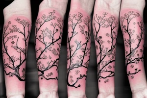 cherry blossom in nature tattoo idea