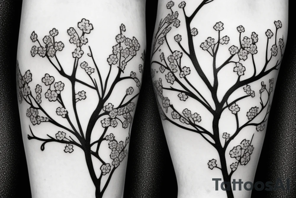 cherry blossom in nature tattoo idea