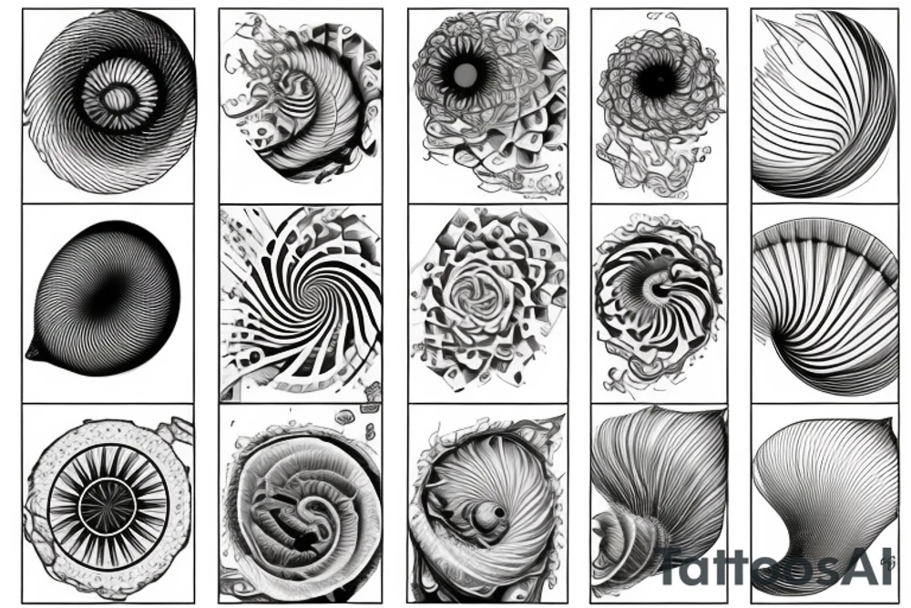 Fibonacci number shell geometry tattoo idea