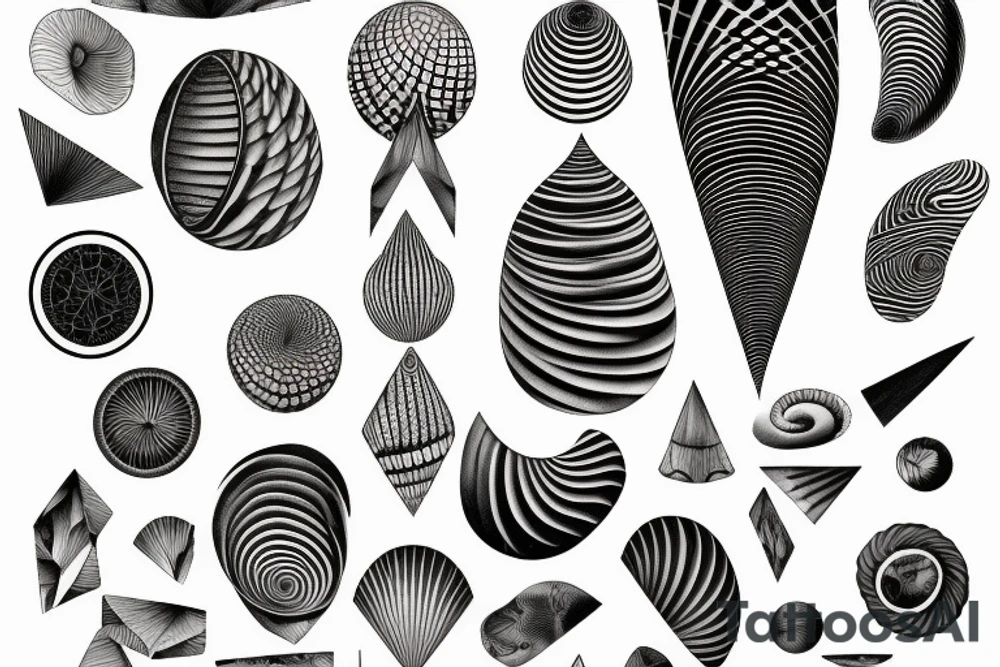 Fibonacci number shell geometry tattoo idea