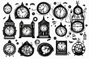 clock tower with an eye tattoo idea