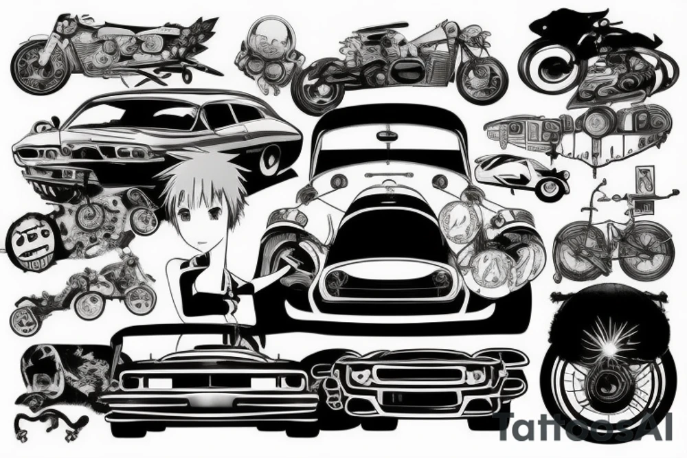Car race tattoo idea