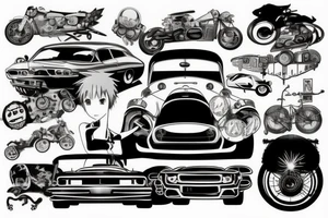 Car race tattoo idea