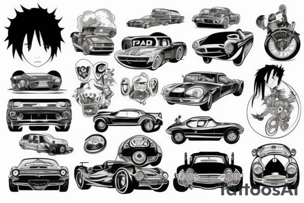 Car race tattoo idea
