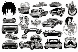 Car race tattoo idea