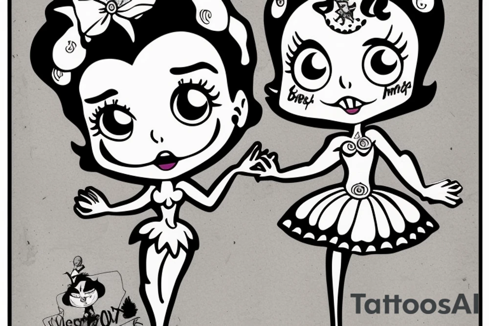 Betty boop as Sally from nightmare before Christmas tattoo idea