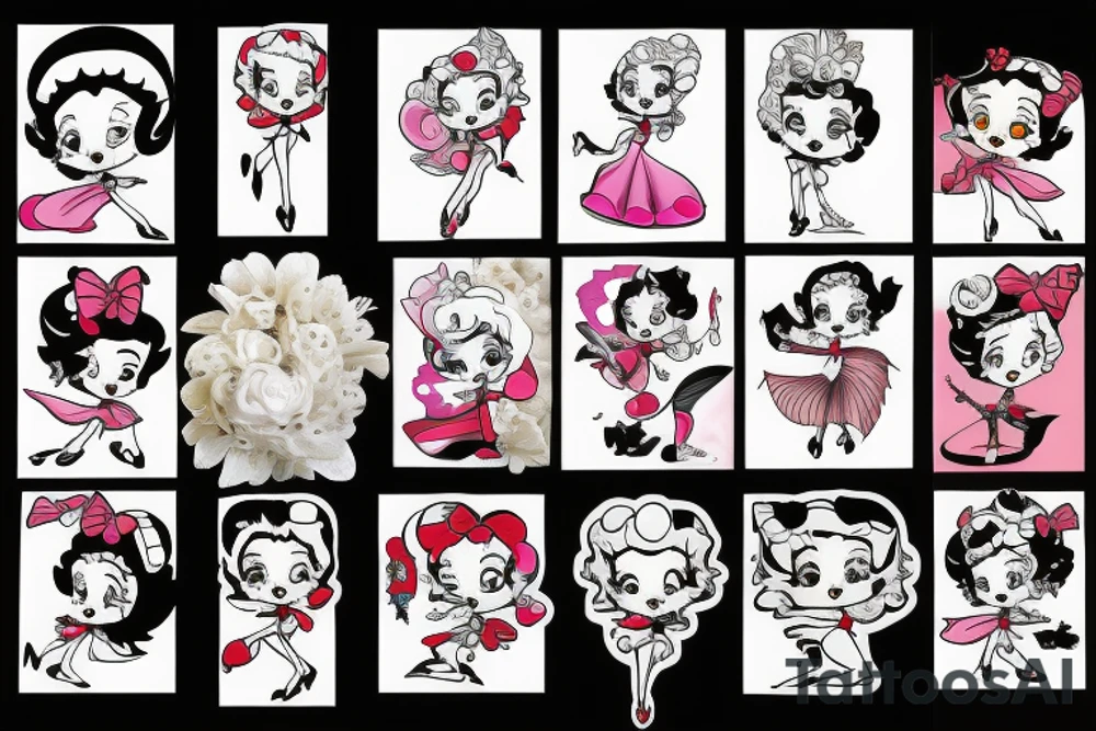Betty boop as Sally from nightmare before Christmas tattoo idea