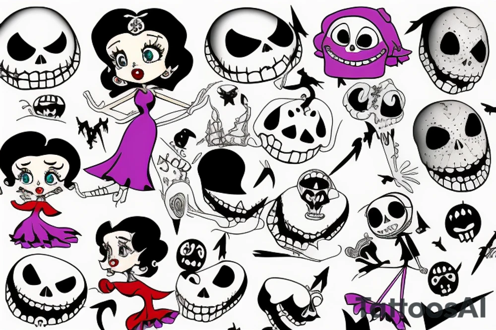 Betty boop but in nightmare before Christmas tattoo idea