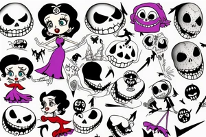 Betty boop but in nightmare before Christmas tattoo idea