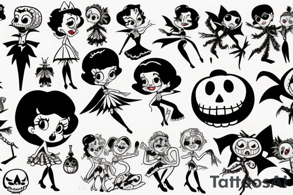 Betty boop but in nightmare before Christmas tattoo idea