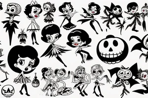 Betty boop but in nightmare before Christmas tattoo idea