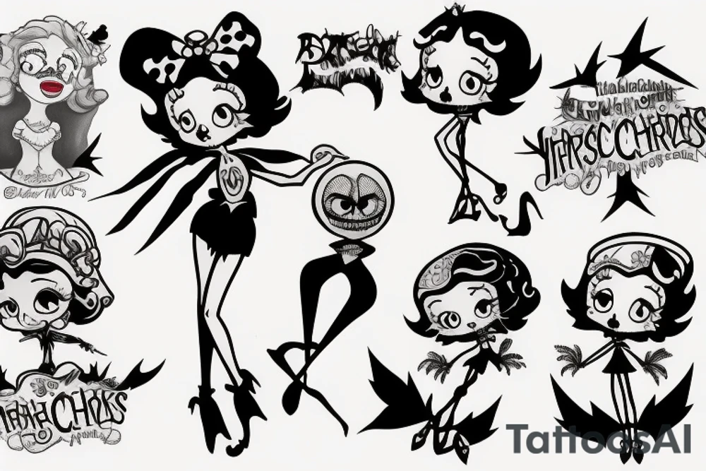 Betty boop but in nightmare before Christmas tattoo idea