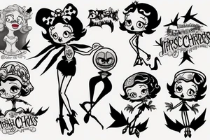 Betty boop but in nightmare before Christmas tattoo idea
