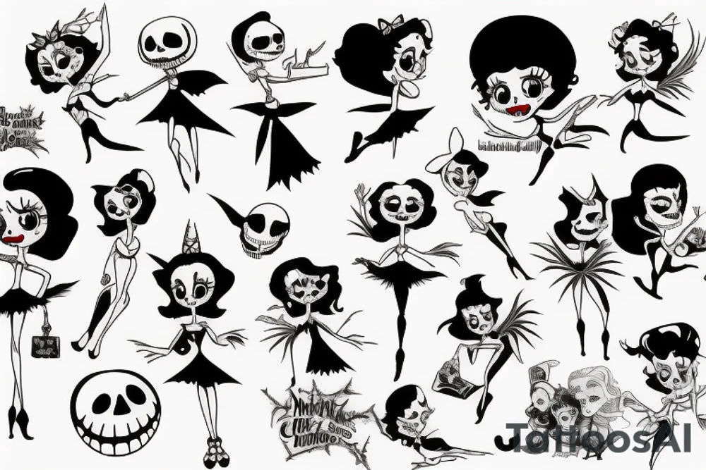 Betty boop but in nightmare before Christmas tattoo idea