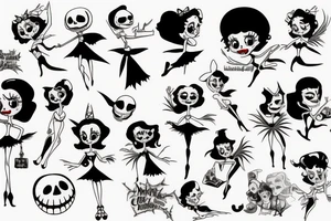 Betty boop but in nightmare before Christmas tattoo idea