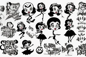 Betty boop but as sally nightmare before Christmas tattoo idea