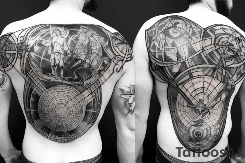 Atlas holding the universe on his back tattoo idea