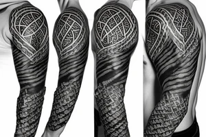 Viking  armor sleeve tattoo idea