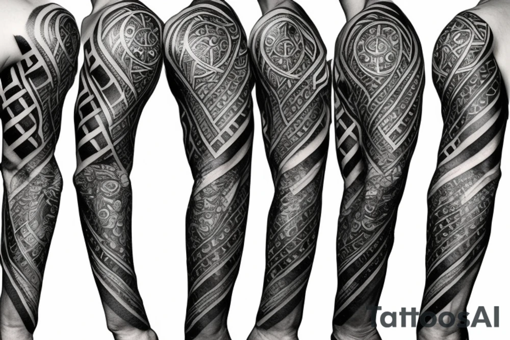 Viking  armor sleeve tattoo idea