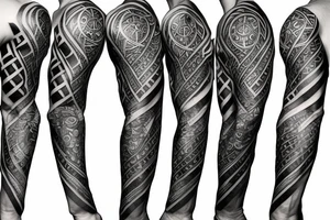 Viking  armor sleeve tattoo idea
