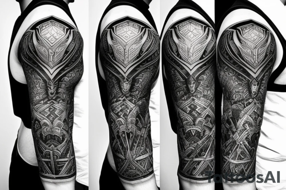 armor sleeve tattoo idea