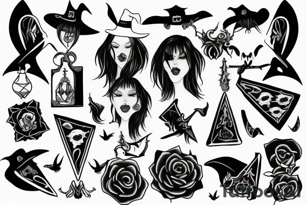 Witch goth girlfriend tattoo idea
