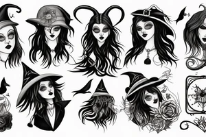 Witch goth girlfriend tattoo idea