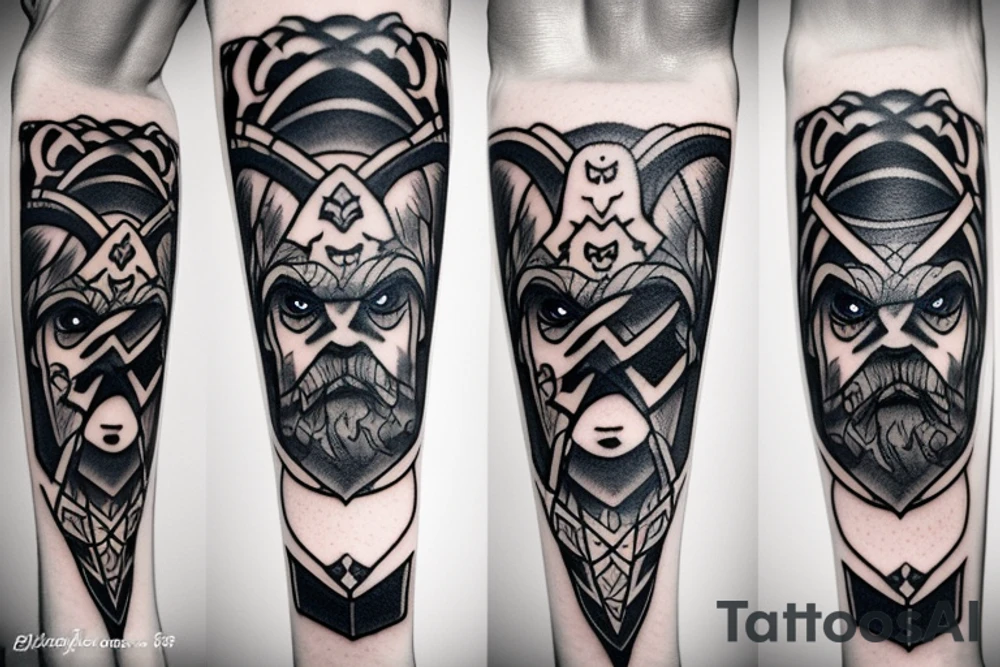 Odin and a blue-eyed wolf tattoo idea