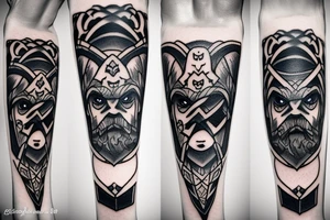 Odin and a blue-eyed wolf tattoo idea