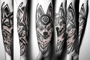 Odin with a wolf helmet tattoo idea