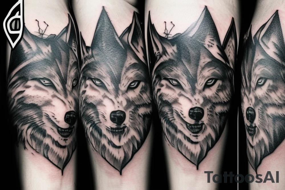 Odin with a wolf helmet tattoo idea