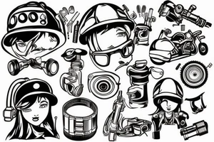 Lesbian mechanic tattoo idea