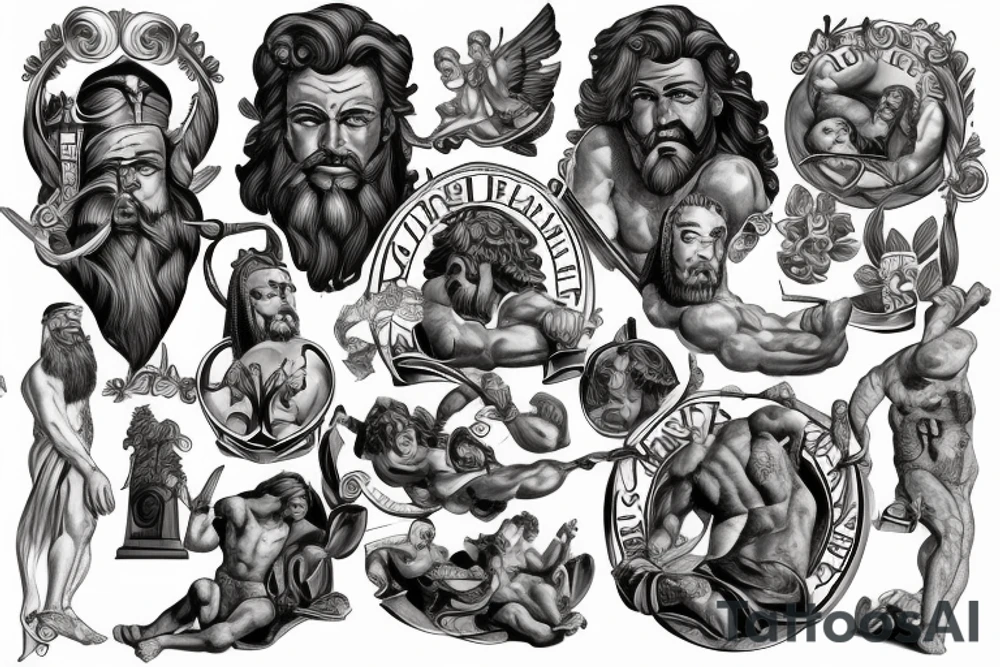 The 12 labours of hercules tattoo idea