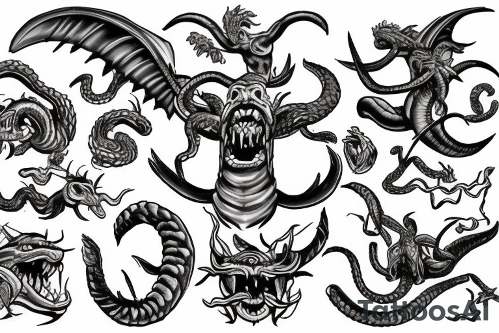 hercules fighting the hydra tattoo idea