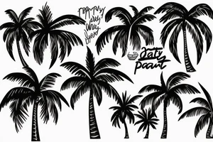 Party combined with a palmtree tattoo idea