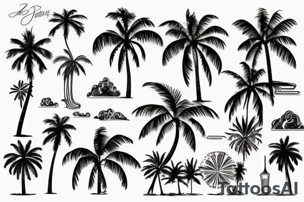 Palmtree party tattoo idea