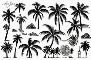 Palmtree party tattoo idea