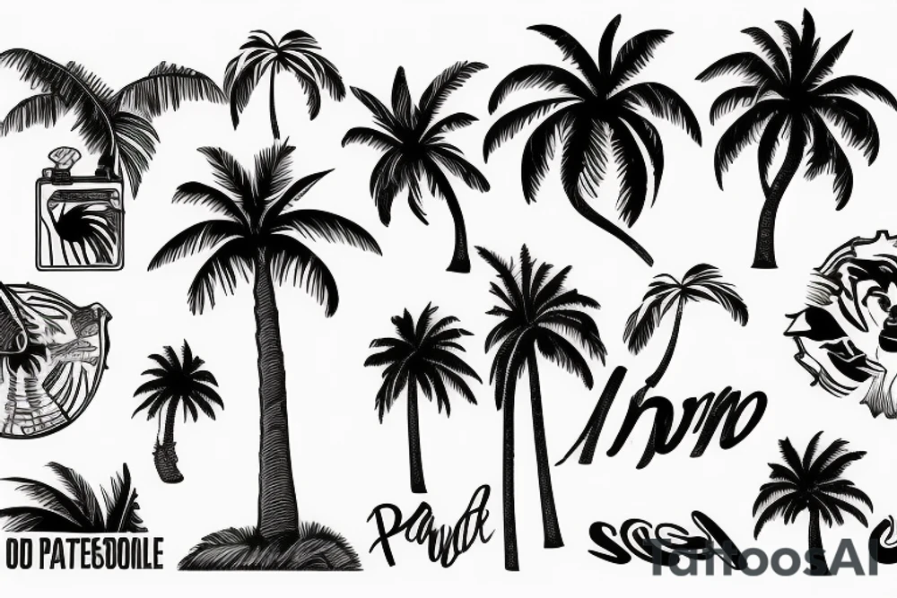 Palmtree party tattoo idea