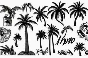 Palmtree party tattoo idea