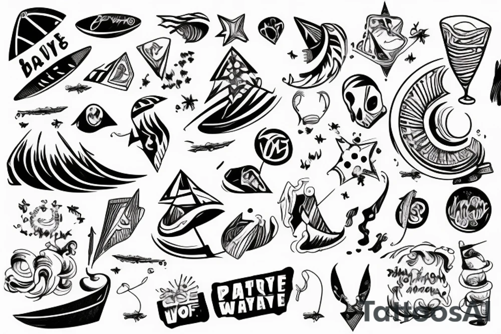 Party on a wave tattoo idea
