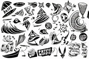 Party on a wave tattoo idea