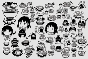 Ramen with studio Ghibli tattoo idea