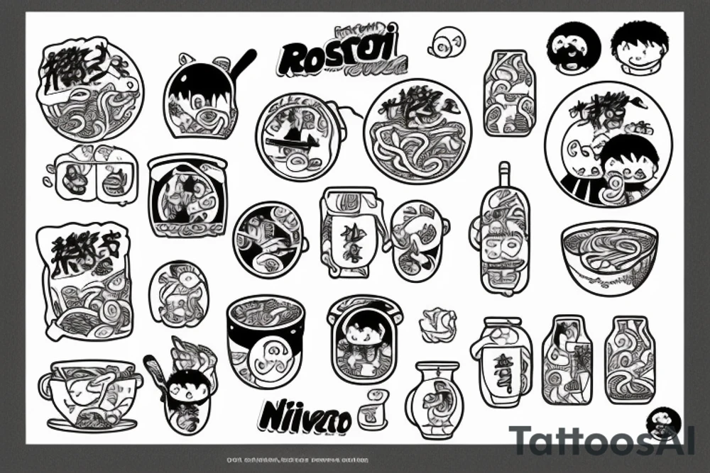 Ramen with studio Ghibli tattoo idea