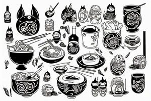 Ramen with studio Ghibli tattoo idea