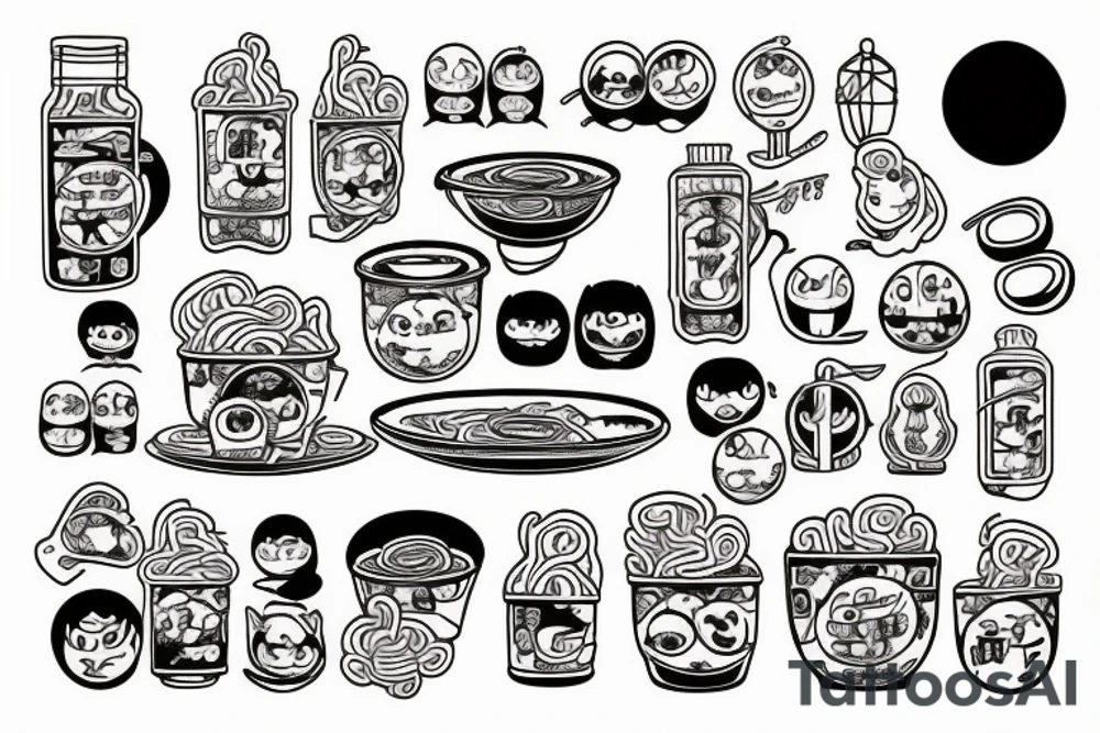 Ramen with studio Ghibli tattoo idea