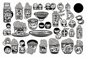Ramen with studio Ghibli tattoo idea