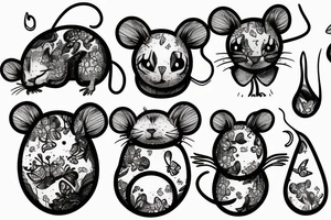 mouse, sleepy tattoo idea